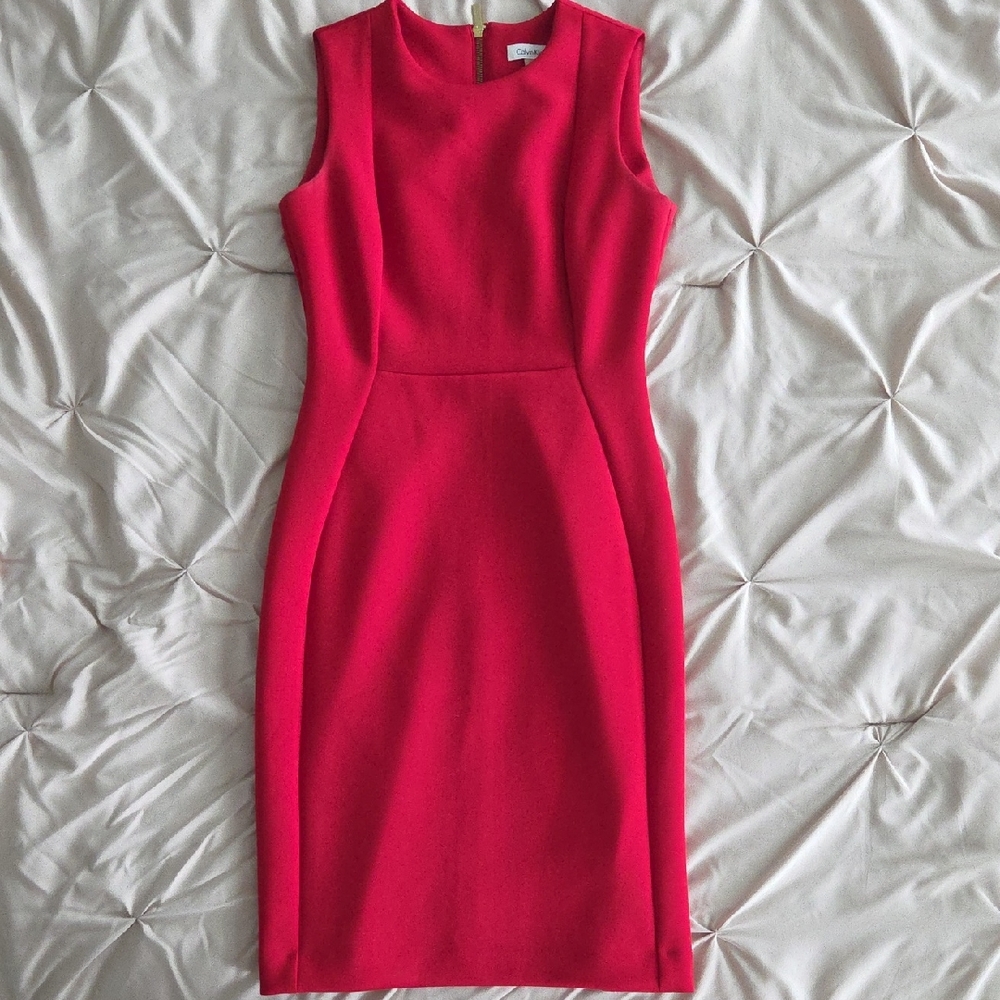 Calvin Klein Collection Vibrant Red Midi Dress